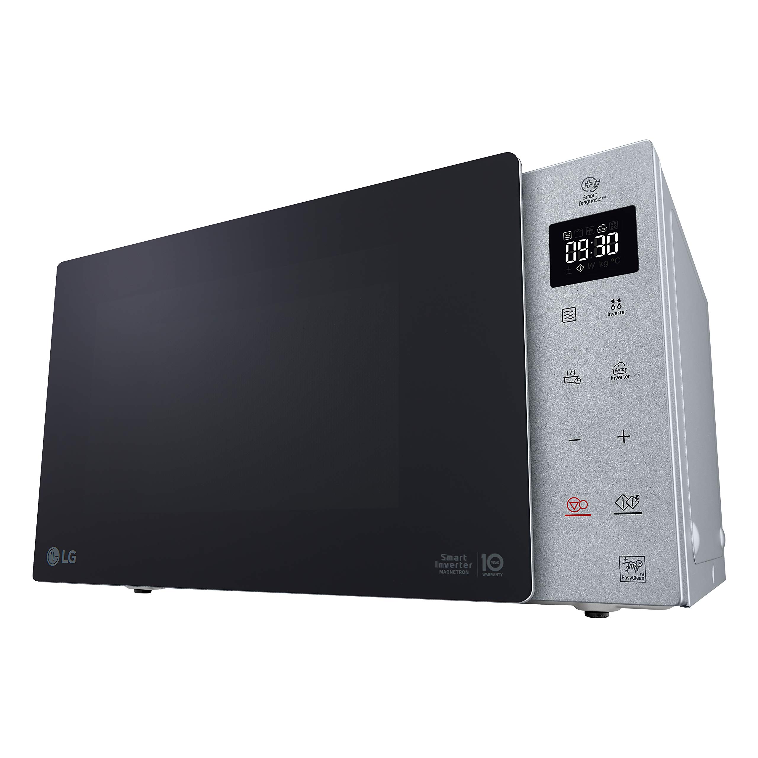 LG Kitchen, MH6565CPS, Forno Microonde Smart Inverter Grill, 5 livelli di potenza, 25 Litri, Inox, 1150 W