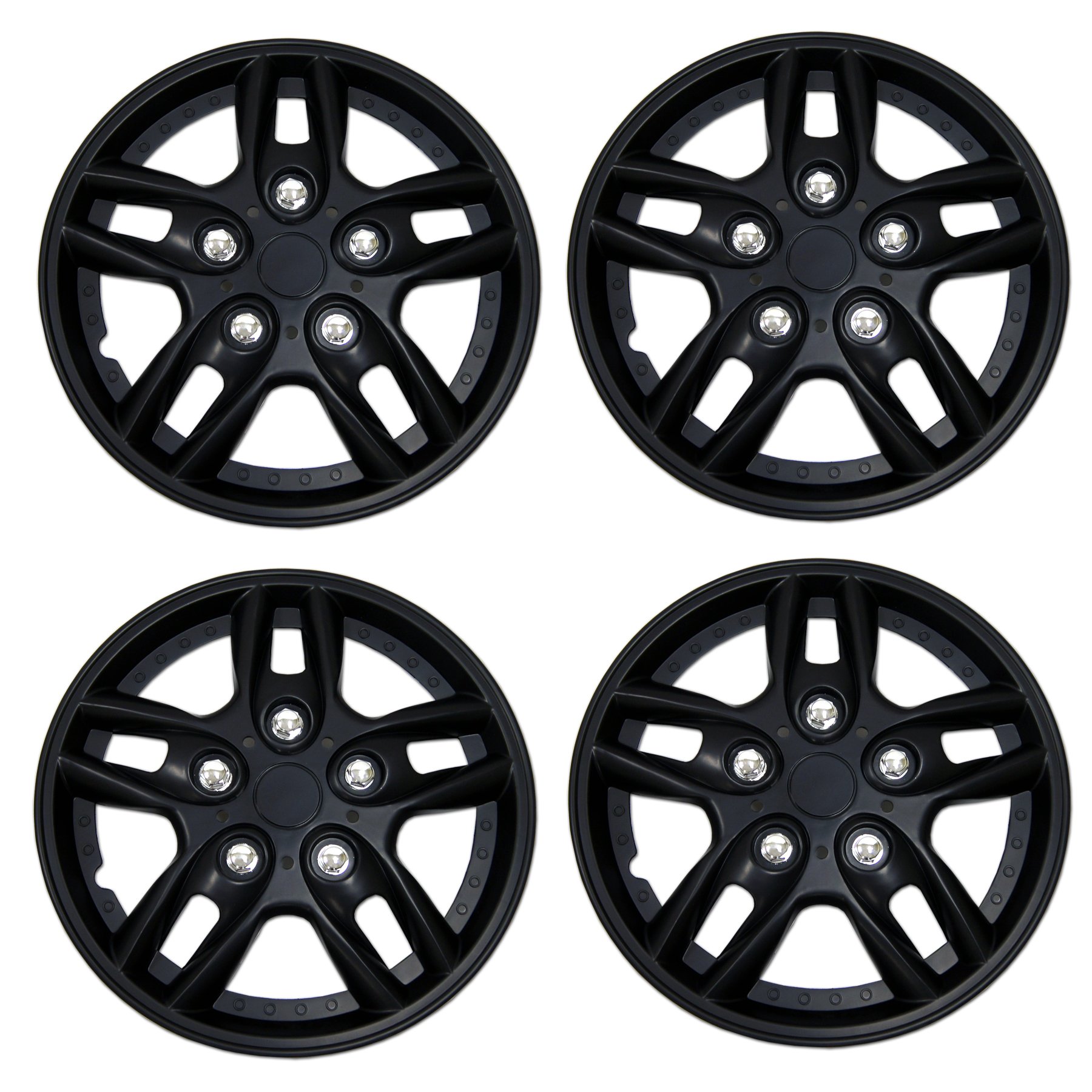 Tuningpros WC3-15-3533-B - Pack of 4 Hubcaps - 15-Inches | Black | Style 533 Style Snap-On (Pop-On) Type Matte Black Wheel Covers Hub-caps — view 23