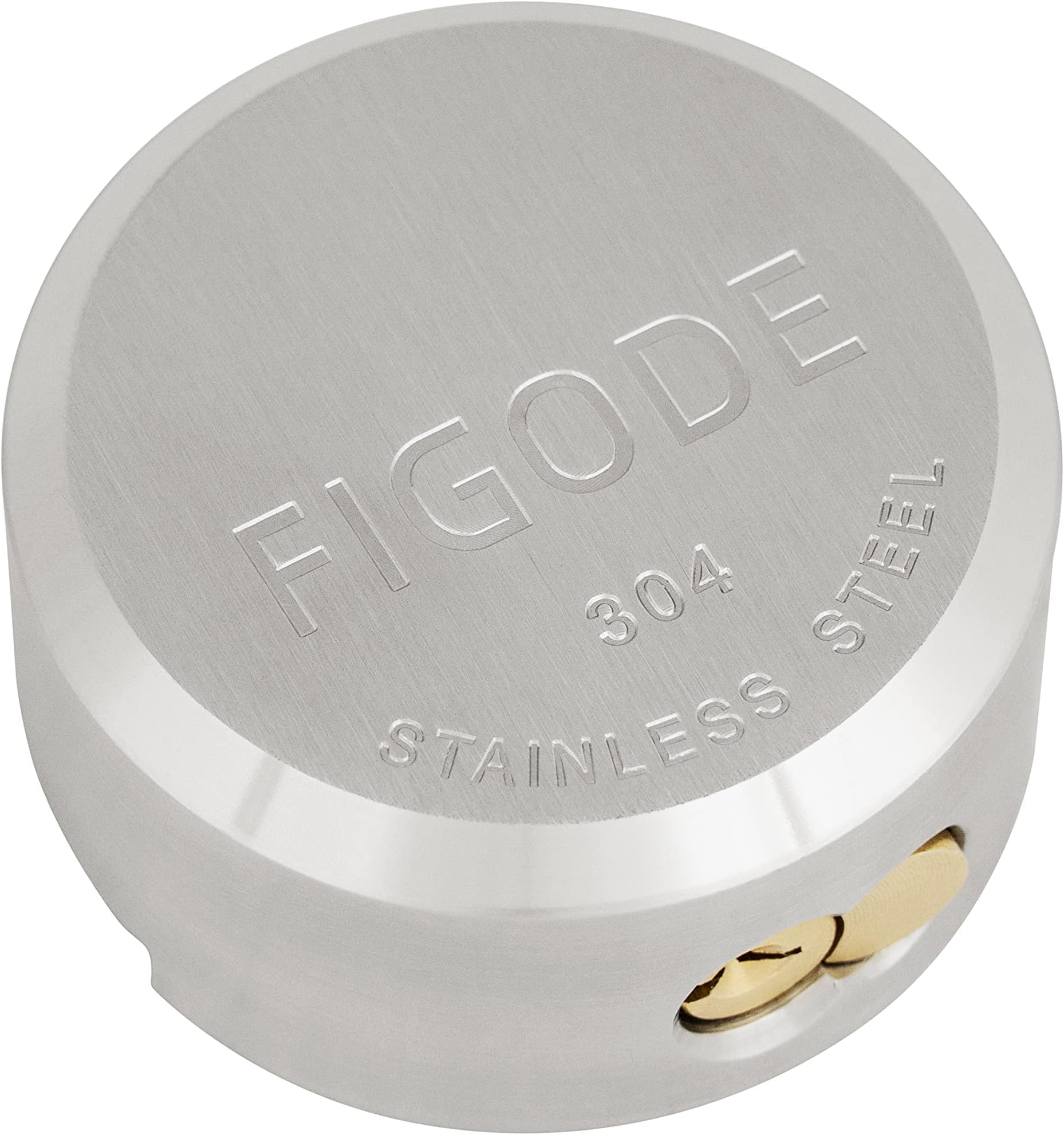 FIGODE® Stainless Steel Puck Lock, Heavy Duty & High Security Padlock, Military-Grade, Hidden Shackle Lock, 2-7/8 in. Wide, Trailer Door Lock Weatherproof, 1 Pack