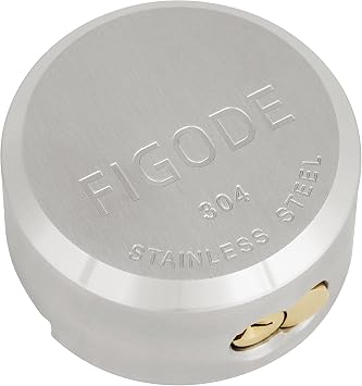 FIGODE Stainless Steel Puck Lock, Heavy Duty & High Security Padlock, Military-Grade, Hidden Shackle Lock, 2-7/8 in. Wide, Trailer Door Lock Weatherproof, 1 Pack