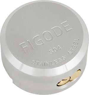 FIGODE® Stainless Steel Puck Lock, Heavy Duty & High Security Padlock, Military-Grade, Hidden Shackle Lock, 2-7/8 in. Wide, Trailer Door Lock Weatherproof, 1 Pack