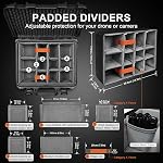 Lekufee Waterproof Hard Carrying Case, Black | Padded Dividers, For DJI Mavic 4 Pro, Air 3S, Mini 5 Pro/4/3 Drone, Partial Sony/Canon/Nikon Camera and Lens, Accessories