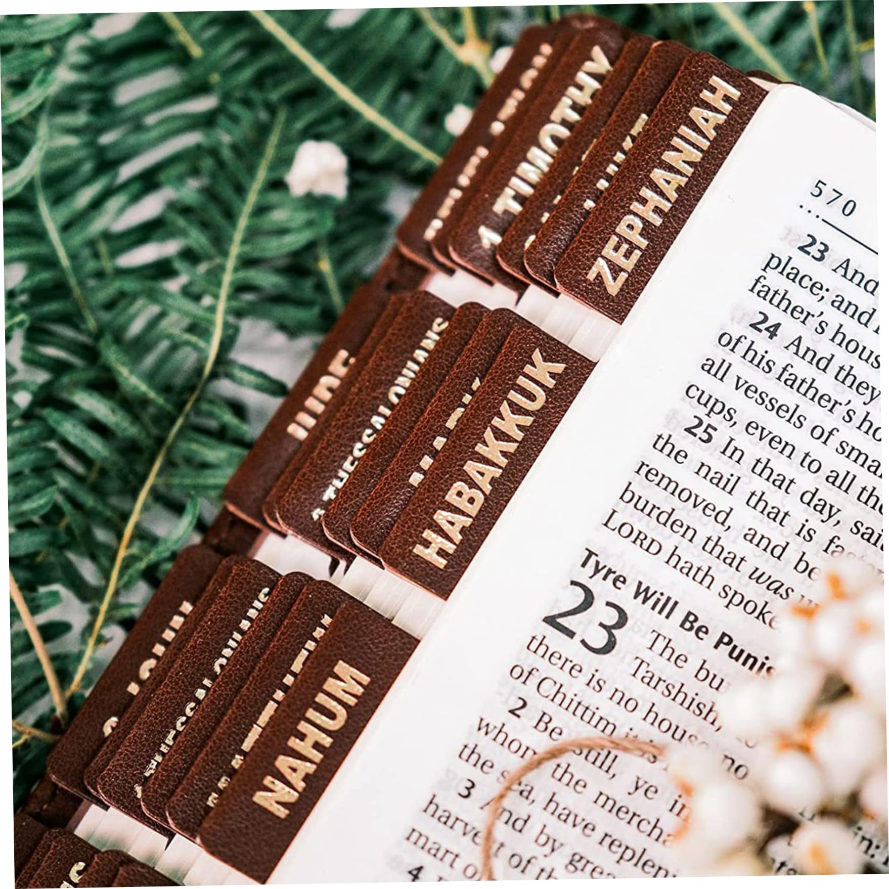 80 PCs Bibel Tabs 0,2x0.2 '' Lederbuch Tabs 66 Gold Folien Tabellen 14 Leere Registerkarten Pick & Stick Bibelzubehör für christliche Gläubige Brown Bible Accessoires