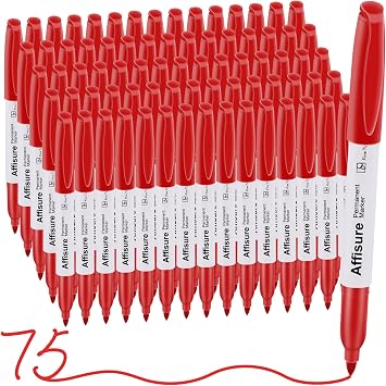 Green Ultra Fine Point and Red Permanent Markers Bulk, 75 Count