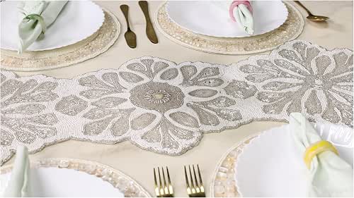Elegant Glass Bead Beaded Runner 36 inch - 13"x36" Beaded