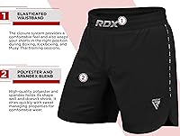 Vista 7 de RDX Pantalones cortos de MMA para entrenamiento y kickboxing Pantalones cortos de lucha para artes marciales, pelea de jaulas, Muay Thai, BJJ