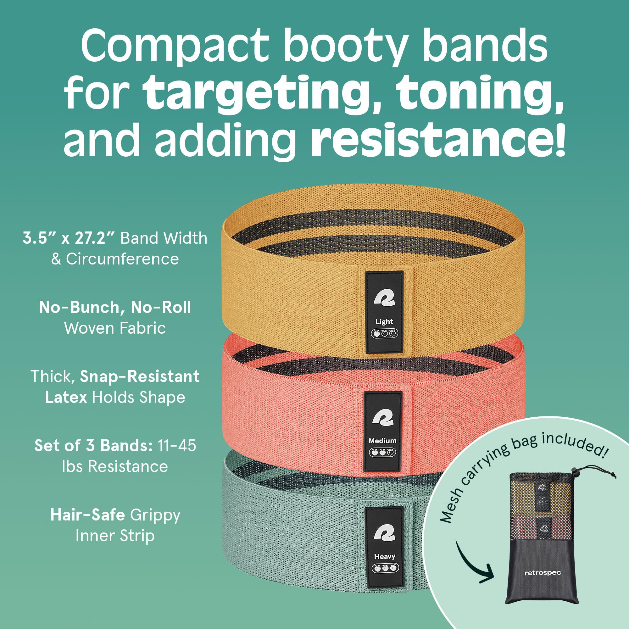 Retrospec Engage Resistance Booty Bands