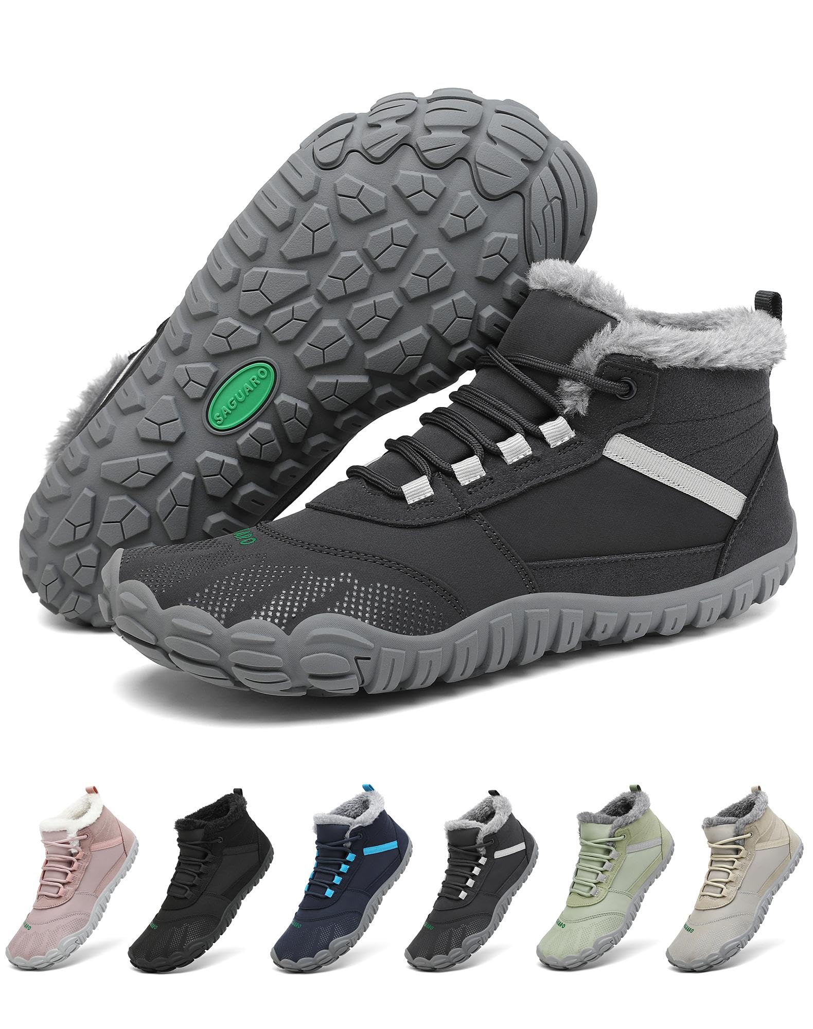 SAGUARO Barefoot Stivali Invernali Impermeabile Uomo Caldo Scarpe Inverno Donna Trekking Sneaker Outdoor Impermeabile