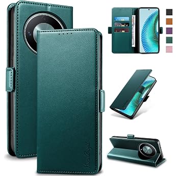 Yunubeyii Mobile Phone Case for Honor Magic 6 Lite 5G - [RFID Blocker] Case Luxury PU Leather Card Case Magnetic Closure Flip