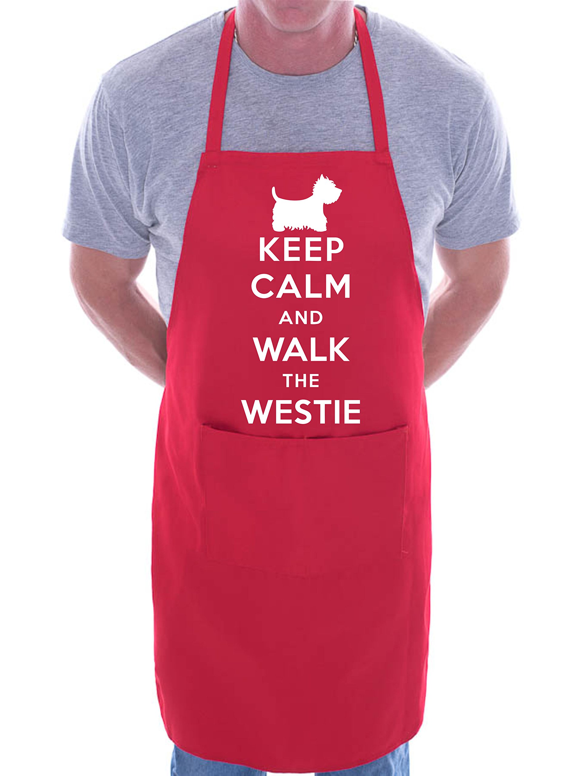 Print4U Keep Calm Walk The Westie Dog Lover BBQ Cooking Novelty Apron Red