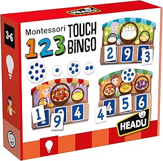 HEADU | 123 Montessori Touch Bingo - learn numbers and quantities and carry out first calculations | Educational Games & Puzzles | Ages 3-6 years