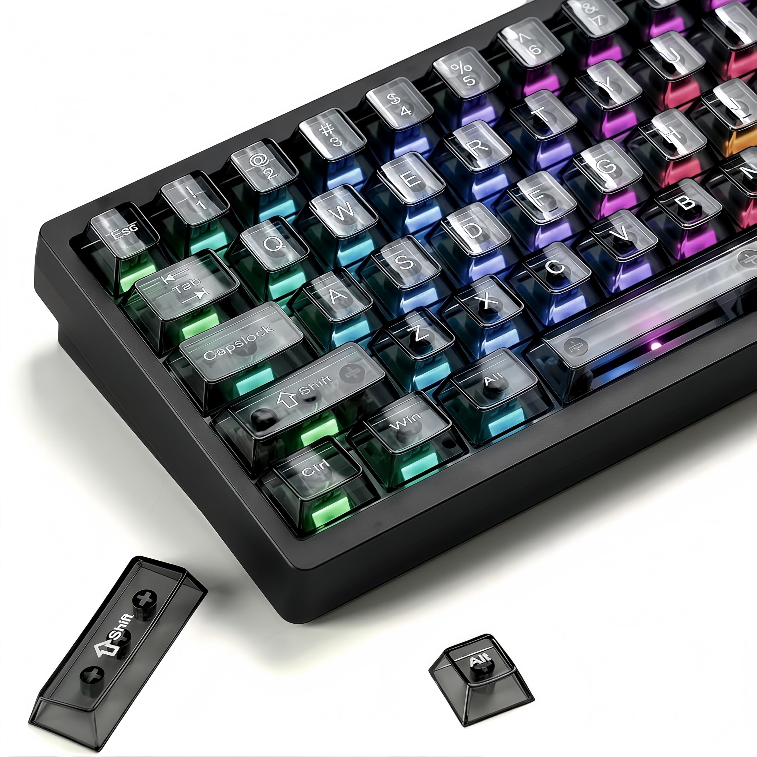 Amazon.co.jp: dagaladoo ブラッククリアキーボードキーキャップ、透明