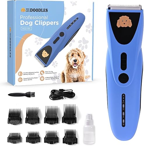 We Love Doodles Cortapelos profesionales para perros, color azul