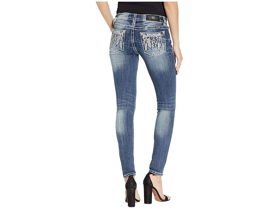 

Miss Me Feather Arrow Skinny Jeans in Medium Blue (Medium Blue) Women's Jeans