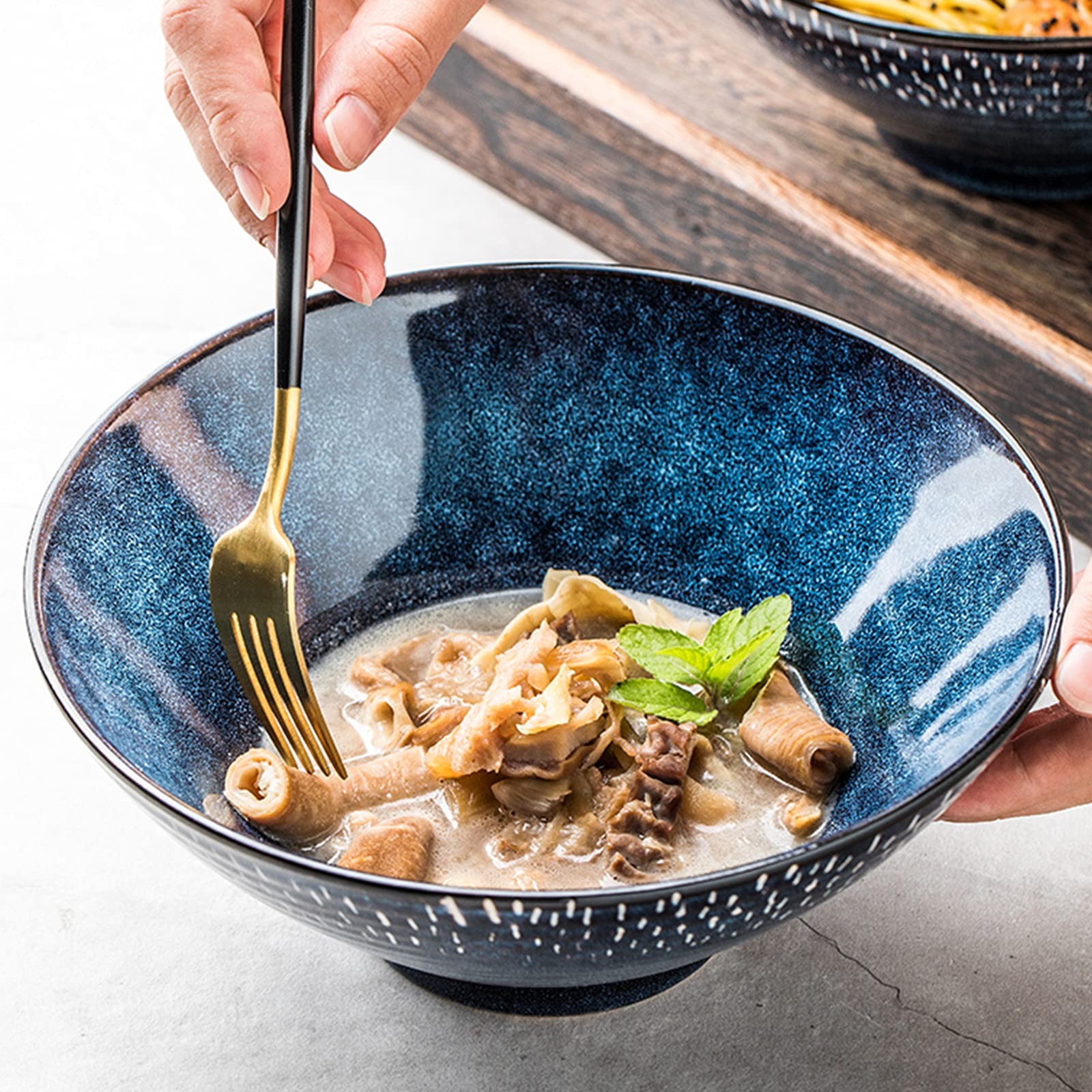 日本製製麺器 セラミックカトラリーパスタボウル ラージラーメンスープヌードル