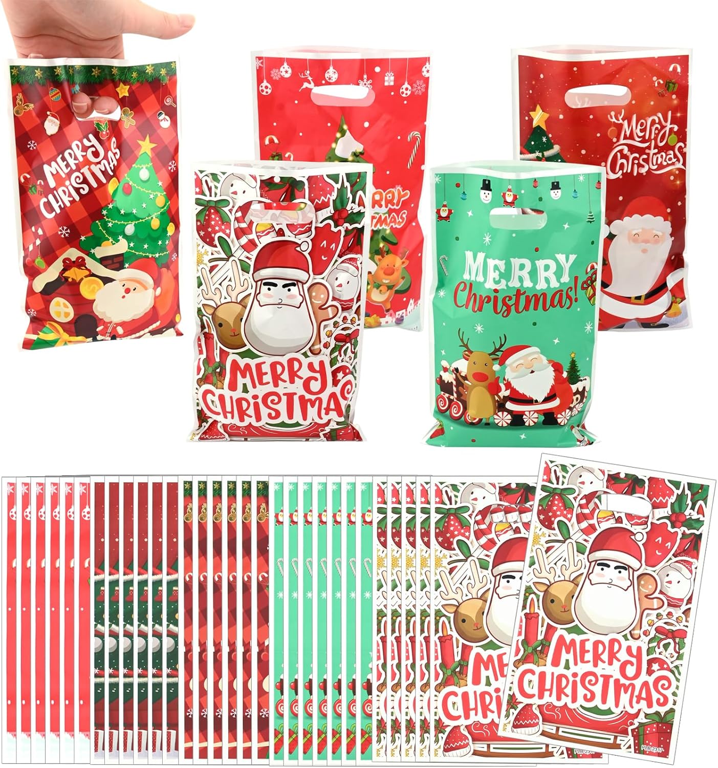 Christmas Candy Bags 50pcs Biscuit Candy Apple Packaging Bag, Christmas