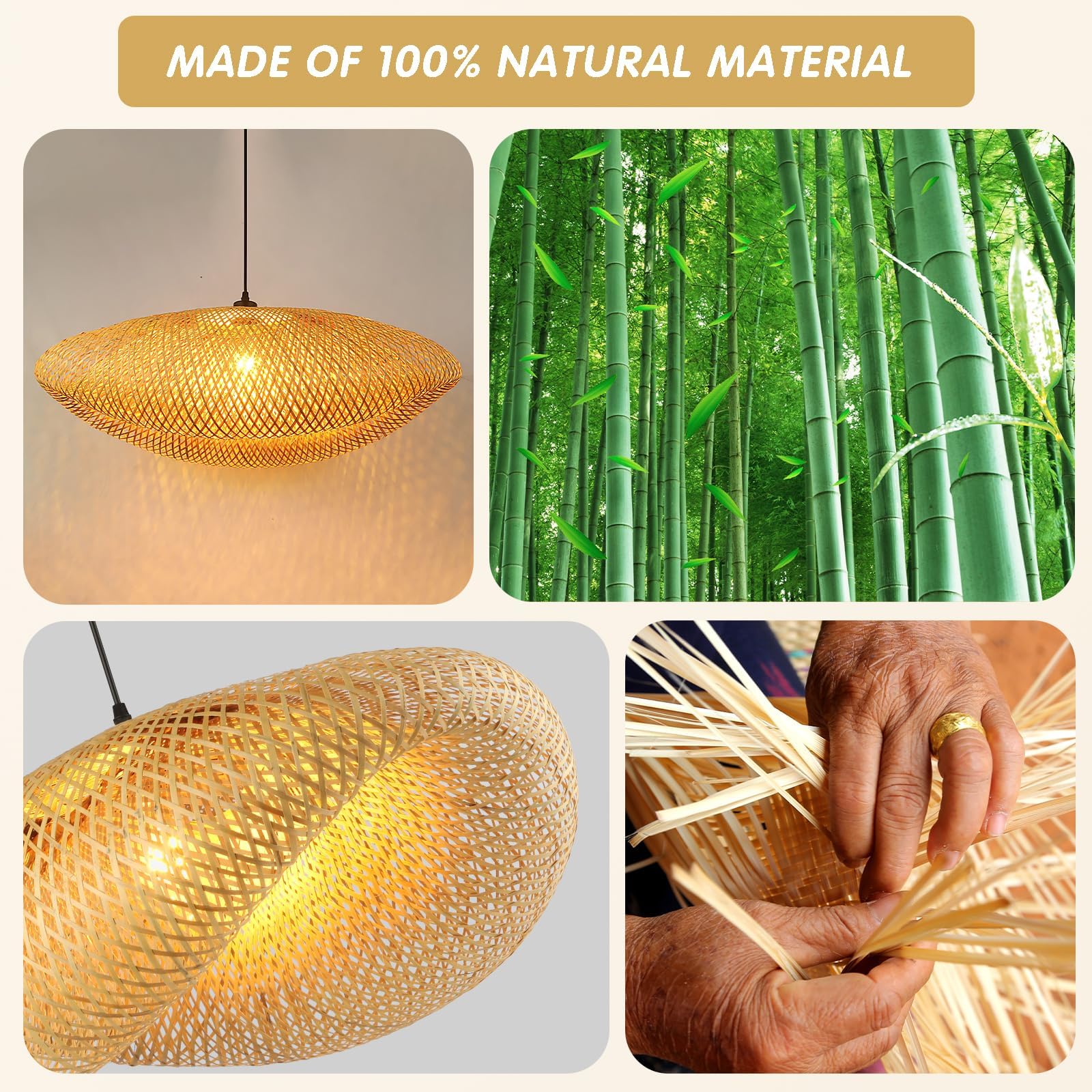 Creatività Lampadario Camera Da Letto, Cappello Intrecciato A Mano Lampadario Salotto Retrò 100 Cm Lampadario Moderno Soggiorno Per Cucina Sala Da Pranzo Soggiorno Ristorante, Paglia Chiara
