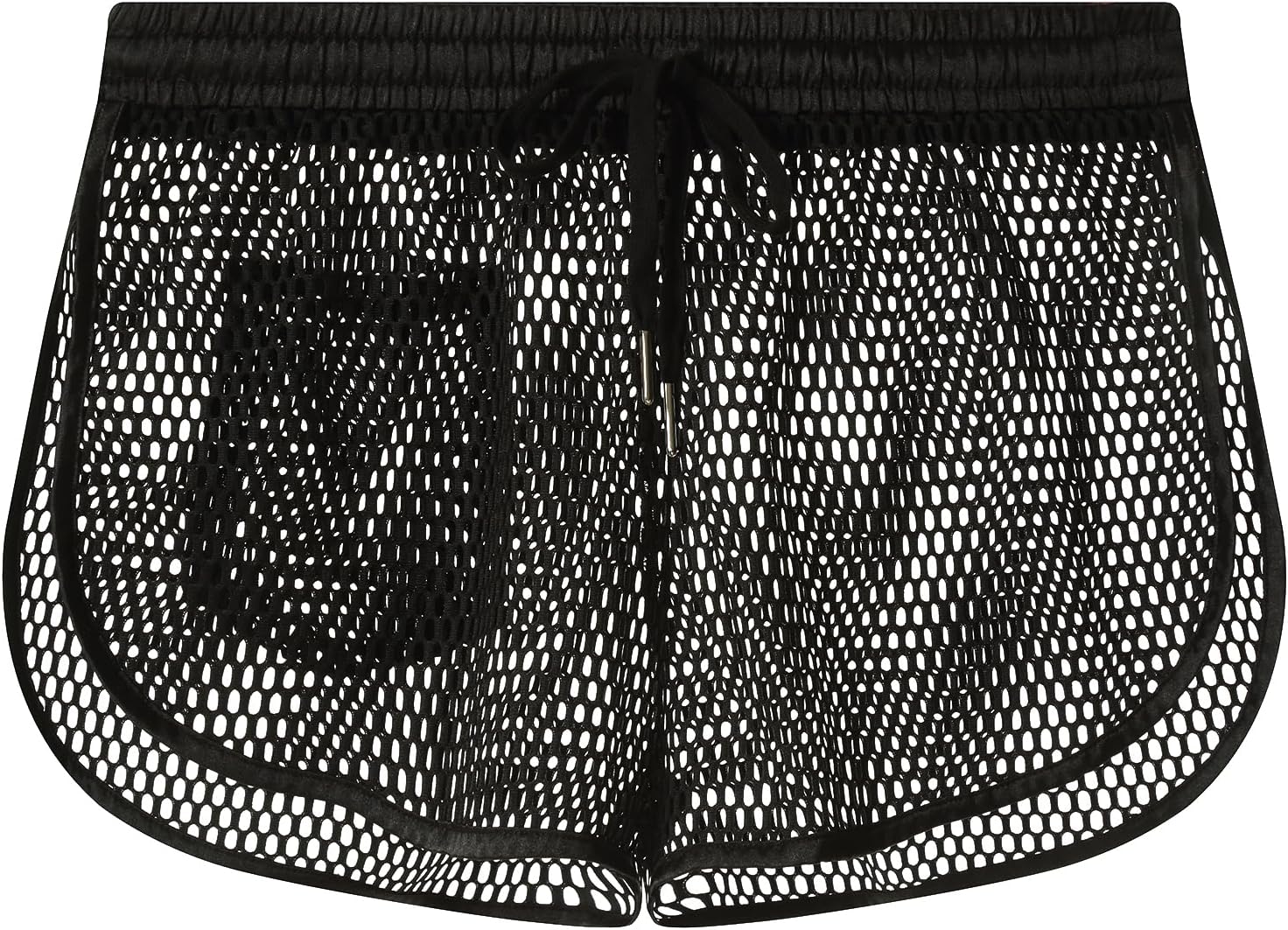 Men’s Sheer Mesh Side Slit Shorts with Drawstring Waist and Pocket Breathable Low Rise Sexy Underwear