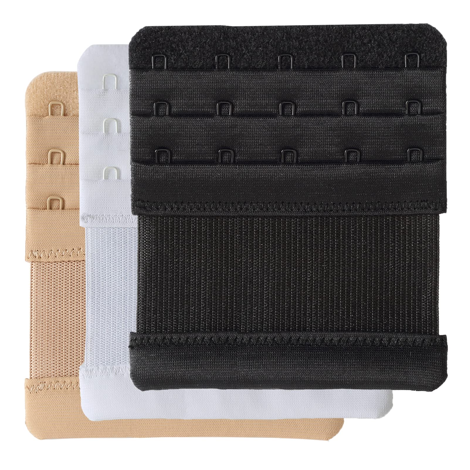 MagicmodeWomen's Bra Extender 5 Hook Plus Size Bra Strap Extenders 3pcs-Pack