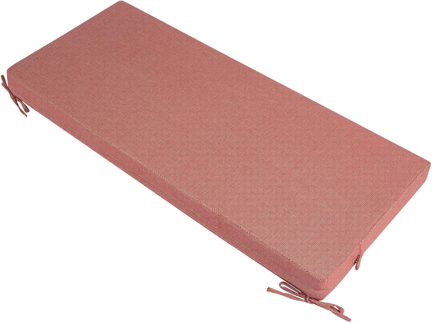 Patio Bench Cushion Covers for Outdoor Furniture with Ties, Water Resistant Loveseat/Settee Cushion Slipcover 45x18x3 Inch for Swing Porch Garden (Replacement Cover Only)-Light Coral Red
