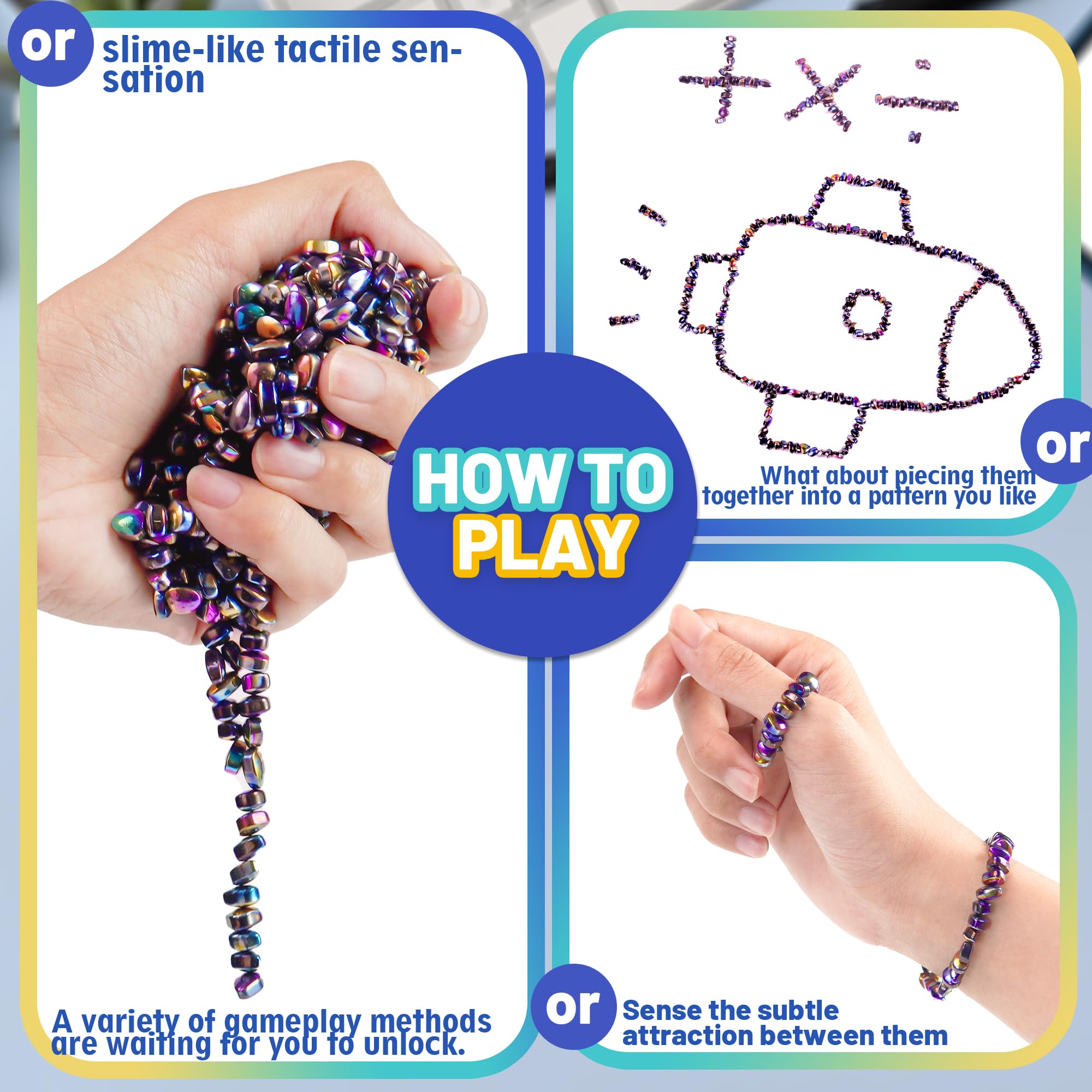 Magnetic Fidget Balls Adult Gift For Teen Boys, 500pcs Weak Magnet Beads Toy Metal Ferrite Putty Office Desk Stress Anxiety Relief Cool Gadget Sensory Stones For ADHD Christmas Stocking Stuffers Gifts