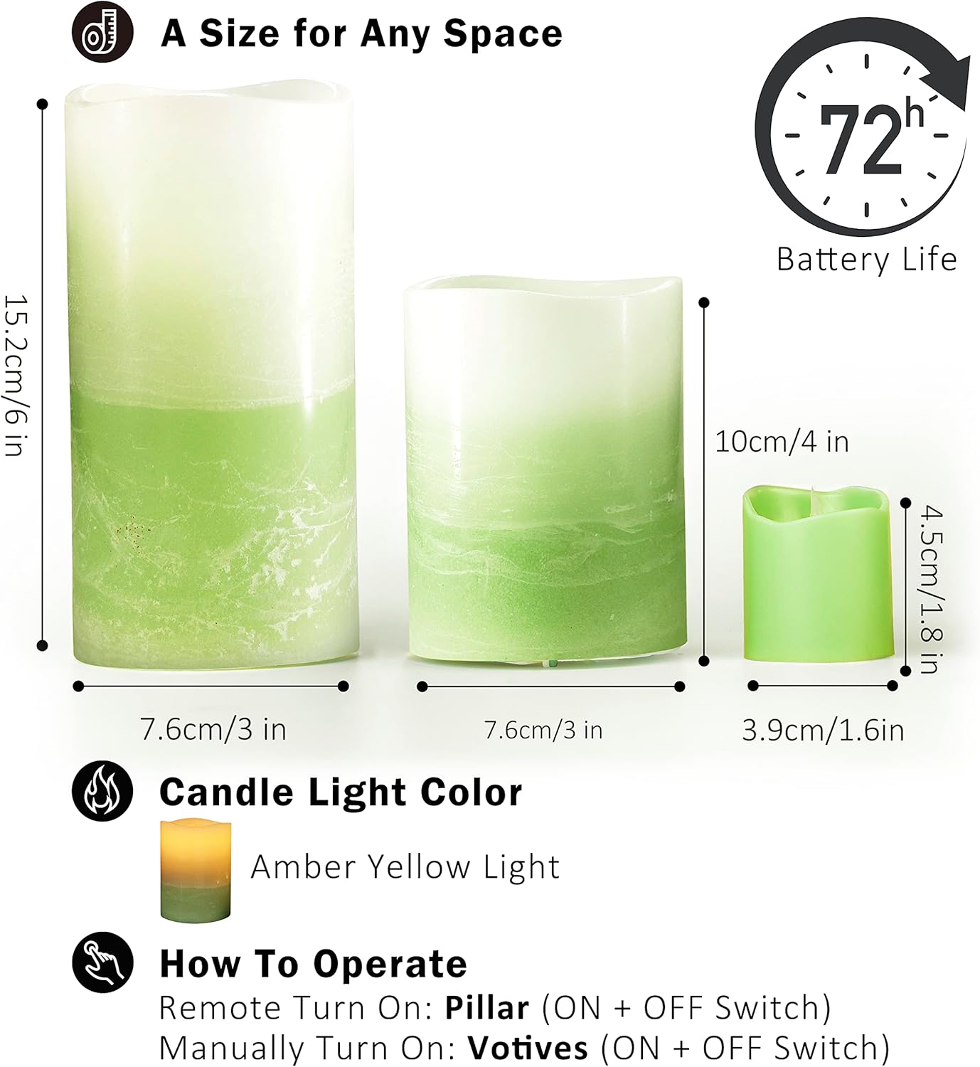 Buy FURORA LIGHTING LED Flameless Candles with Remote Battery