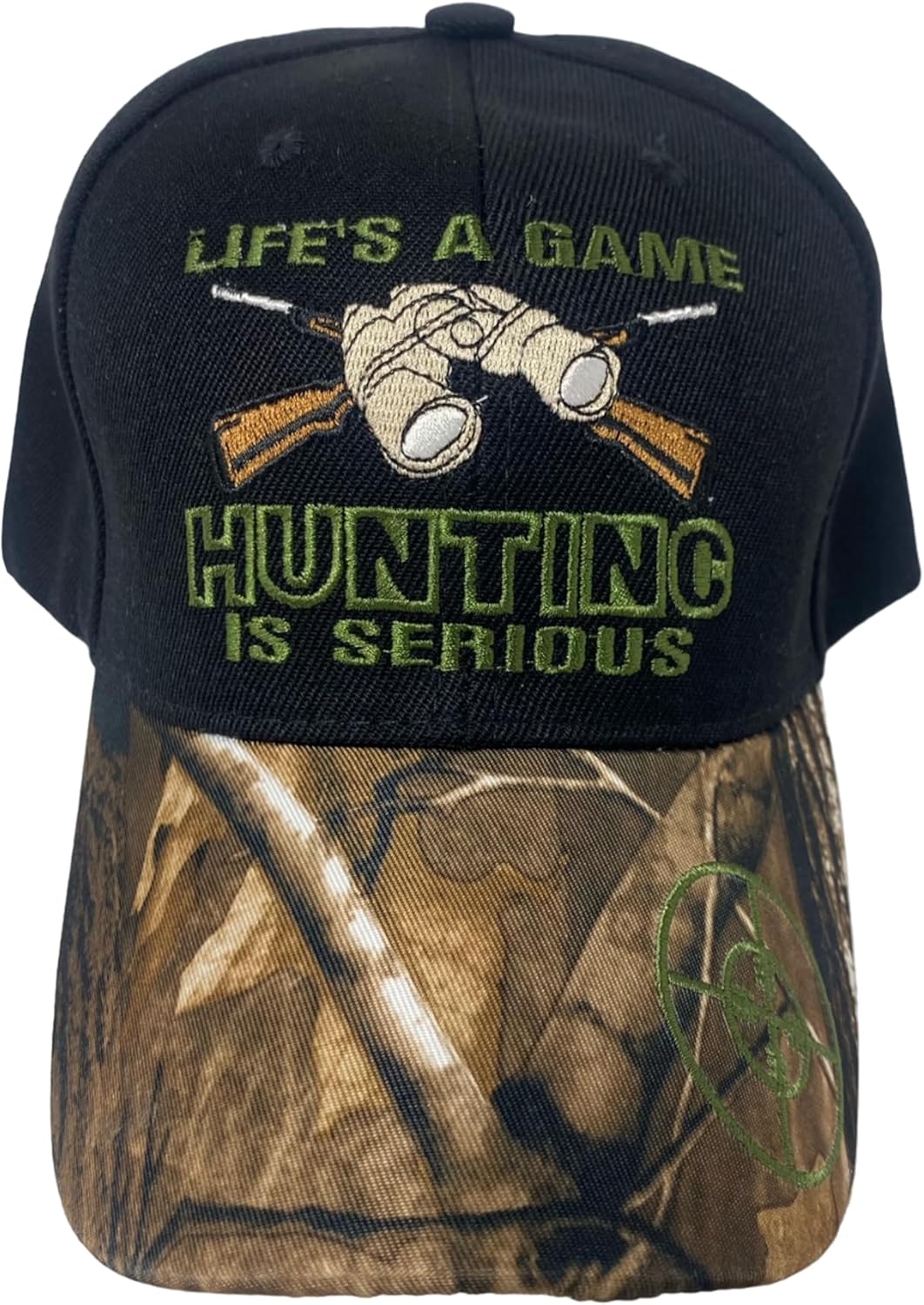 Embroidered Life's a Game Hunting is Serious Adjustable Baseball Cap
