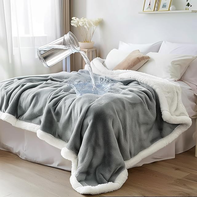 Bedding Aid Manta Impermeable Sherpa para Mascotas: Protector para Cama, Sofá y Muebles para Perros, Suave