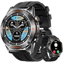 Military Smart Watches for Men 1.46 Big Screen Rugged Smartwatch Answer/Make Calls Fitness Tracker with Heart Rate Sleep Monitor 100+ Sport Modes Sports Outdoor Smartwatch for iPhone Android