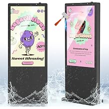 55 Inch Outdoor Digital Signage Displays,Floor Standing IP65 Waterproof Android LCD Advertising Player,KACATECO Digital Sign with WiFi HDMI USB Input for Retail Stores Subway Restaurants
