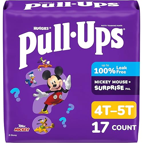 Pull-Ups Boys' Potty Training Pants, Size 4T-5T Training Underwear (38-50 lbs), 17 Count