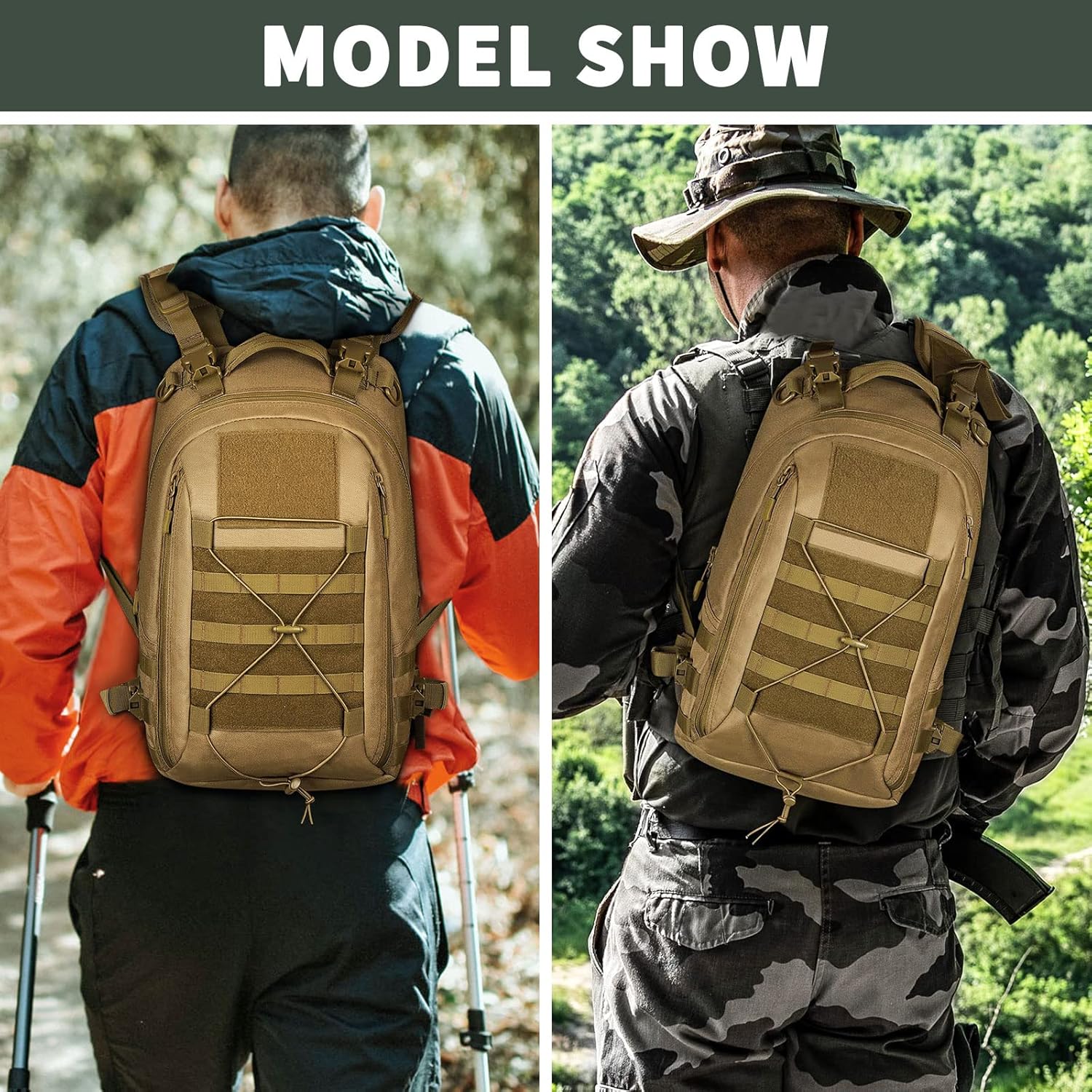 HUNTVP Tactical Military Backpack MOLLE Hunting Rucksack Gear Tactical Backpck Assault Pack Can Attach with the Vest and Belt - Image 7