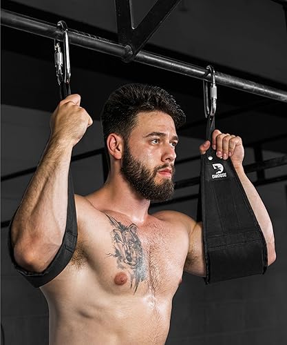 Miniatura 8 de DMoose Fitness Correas colgantes para abdominales para barra de dominadas y entrenamiento de fuerza central, correas de ejercicio acolchadas suaves