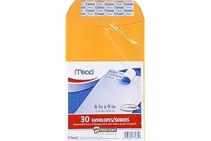 Mead 8x5 inch letter-Size Envelopes, Self-Adhesive Press-it Seal-It 6x9 envelopes Perfect Mailing Envelopes