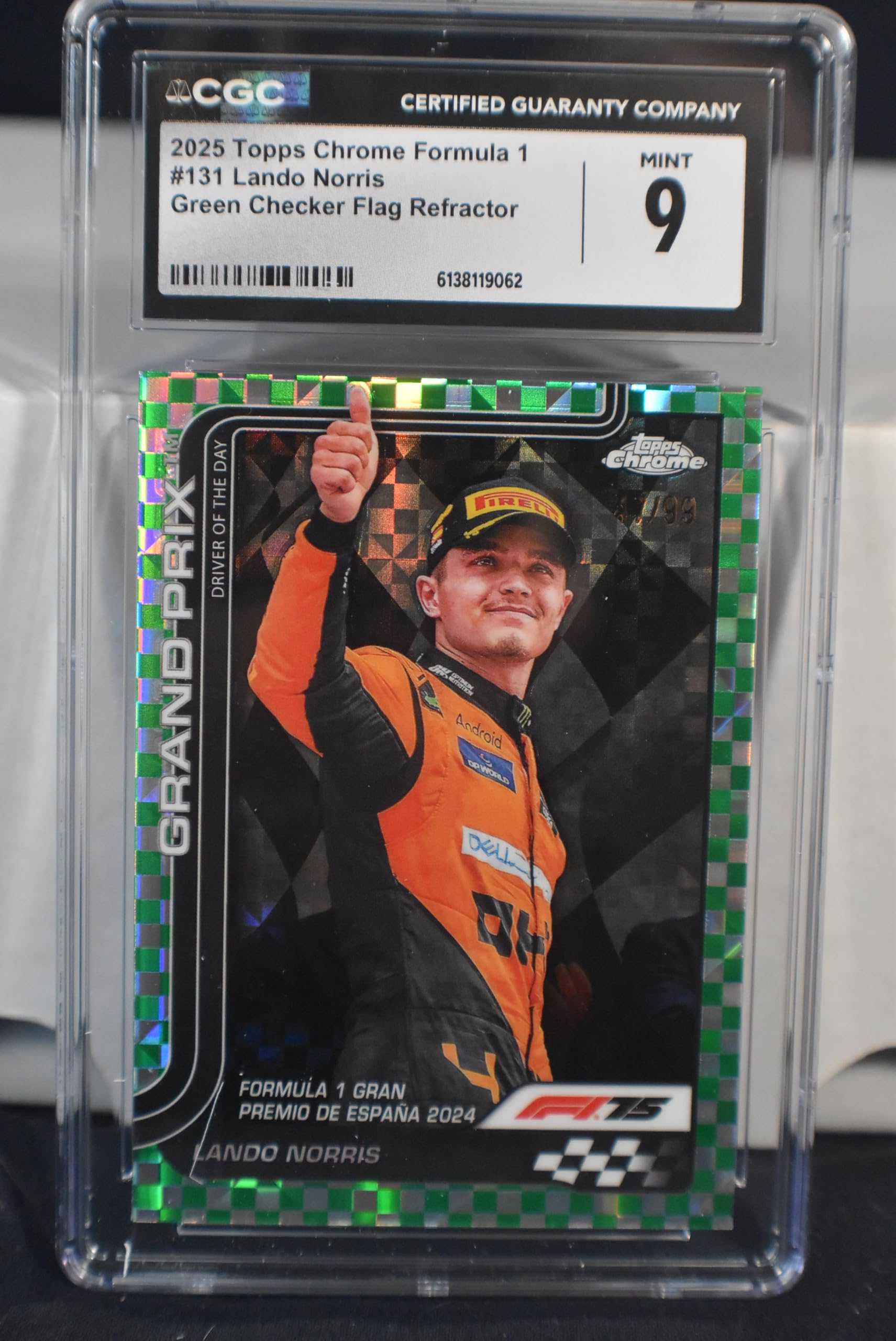 LANDO NORRIS 2025 Topps Chrome Formula 1 One F1 Grand Prix Driver of the Day #131 GREEN C…