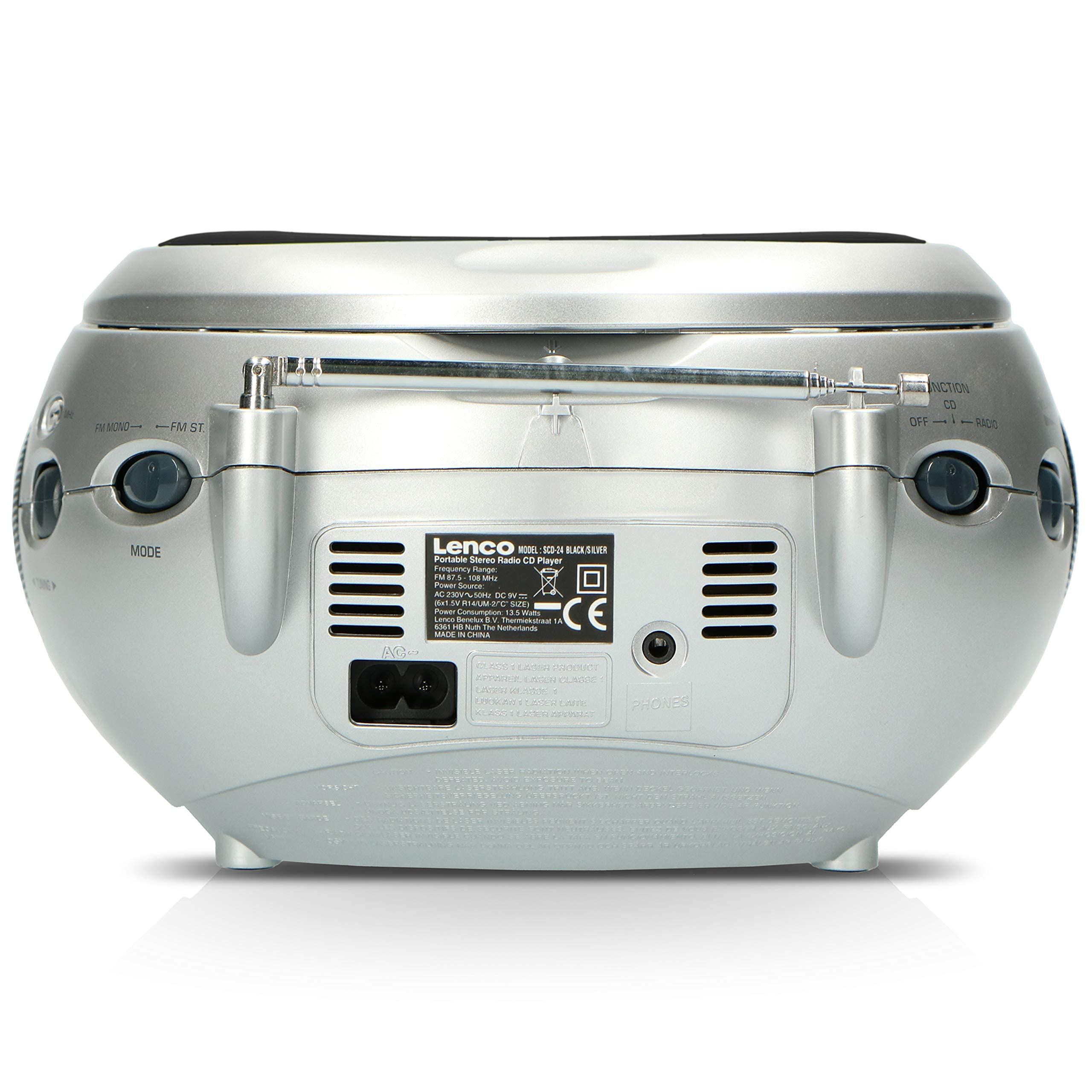 Lenco SCD-24 BL/SI - CD Player - Radio CD Player - Kinder | SCD24 - CD Spieler - Radio-CD-Boombox - CD-Player für zu Hause oder draußen - Blau