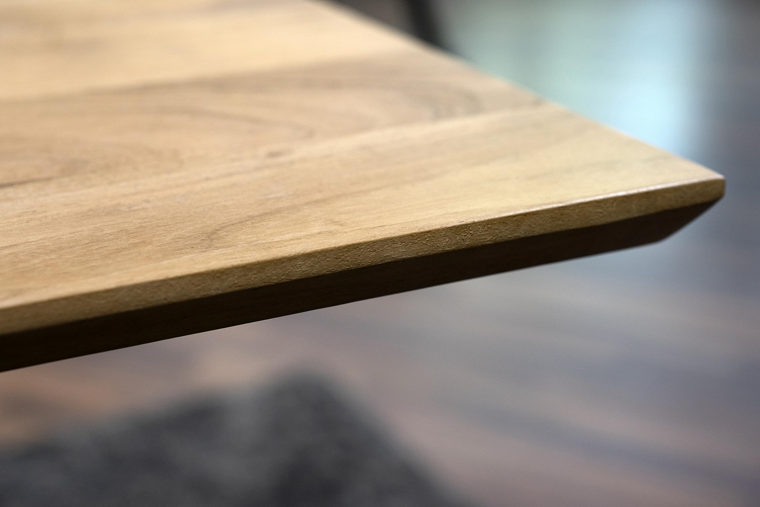SAM Esstisch Abby 160x85 cm Akazie Natur Schweizer Kante Spider schwarz | massiver Holztisch, Akazienholz naturfarben, 26 mm Tischplatte, Metallgestell, Esszimmertisch