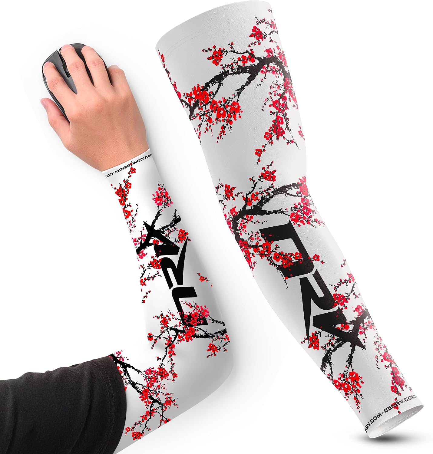 NRV Gaming Compression Sleeve Edition Sakura - Enhanced Japanese Style eSport Performance - Developed by Professionals - Durable Breathable and Friction Free