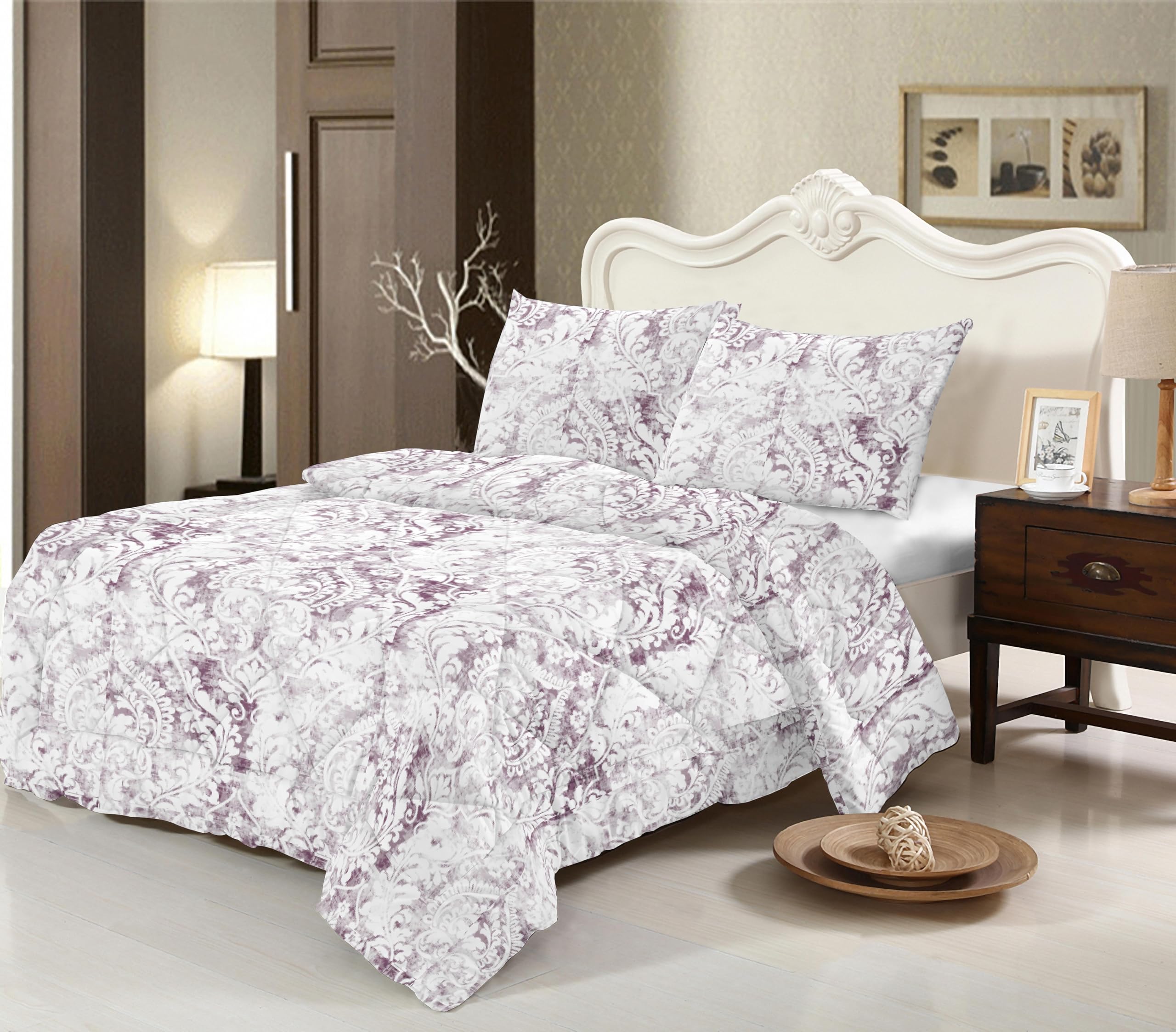 Edredón Nórdico para Cama 150 (250x260 cm) - Relleno de Fibra 250gr/m2, Diseño Estampado Reversible, Suave, Transpirable, Hipoalergénico, Ligero y Cálido para Invierno y Entretiempo (Suzhou)