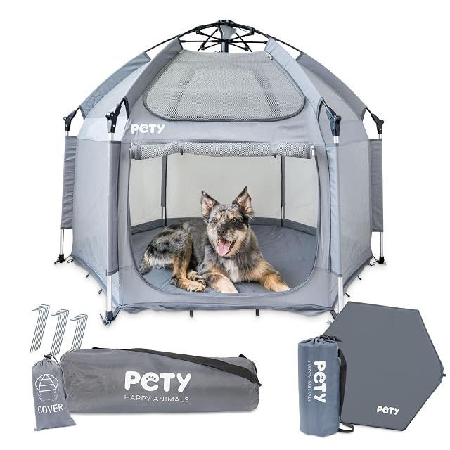 PETY Juego de Parque Infantil para Perros, 150 x 100 cm, Tienda de campaña móvil con Bolsa de Transporte