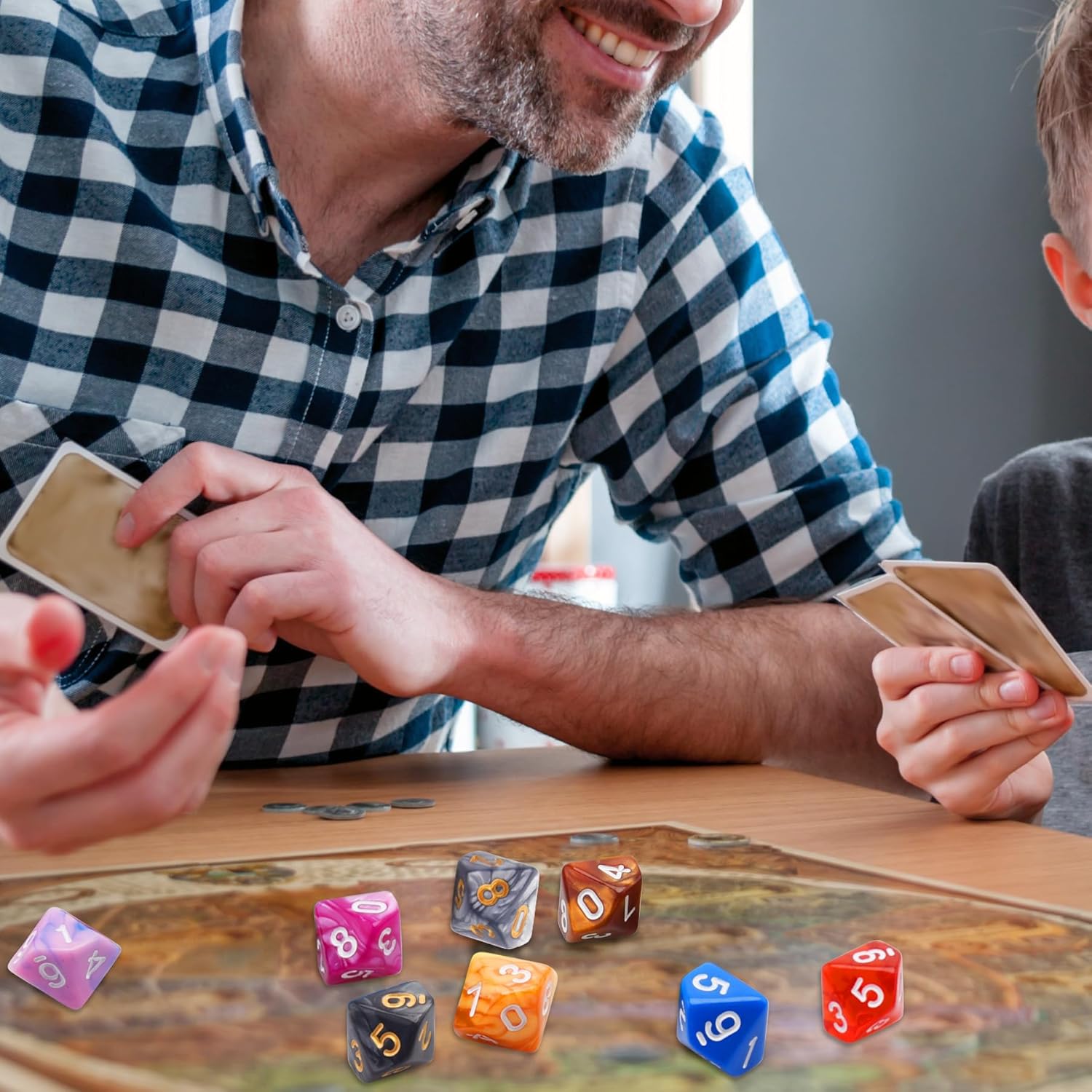 AUSTOR 56 Pieces 10 Sided Dice Set Mix Color D10 Dice Polyhedral Dice Assortment with a Black Velvet Storage Bag for DND RPG MTG Table Games