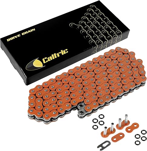 Caltric Cadena de transmisión naranja con junta tórica compatible con Ktm 250 Sx 250Sx 250-Sx 1998-2001