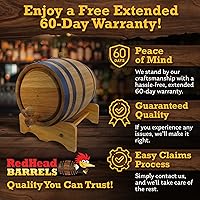 Vista 6 de Barriles Red Head - Barriles de roble premium de 5 L para envejecer whisky, vino, ron, scotch y más, ideal para barril de whisky o barril de vino