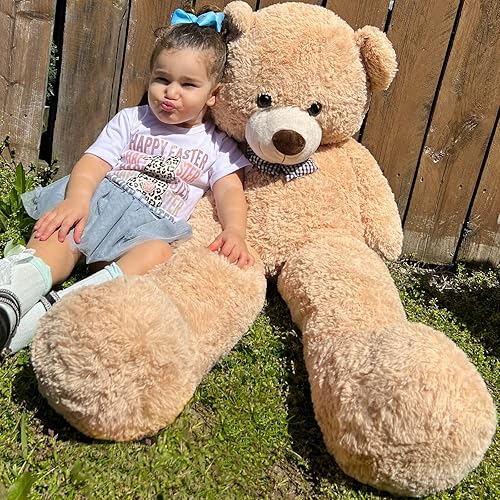 Miniatura 8 de MaoGoLan Oso de peluche grande y rosa grande para decoración de baby shower e ideas de regalo, 47 pulgadas