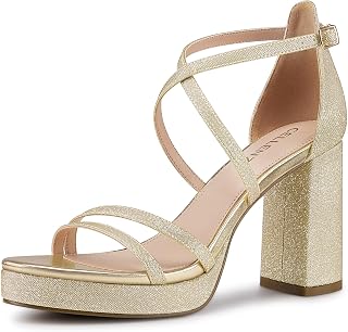CELLENZ Women Strappy Platform Heels: 3.4 Inch Comfort High Heels