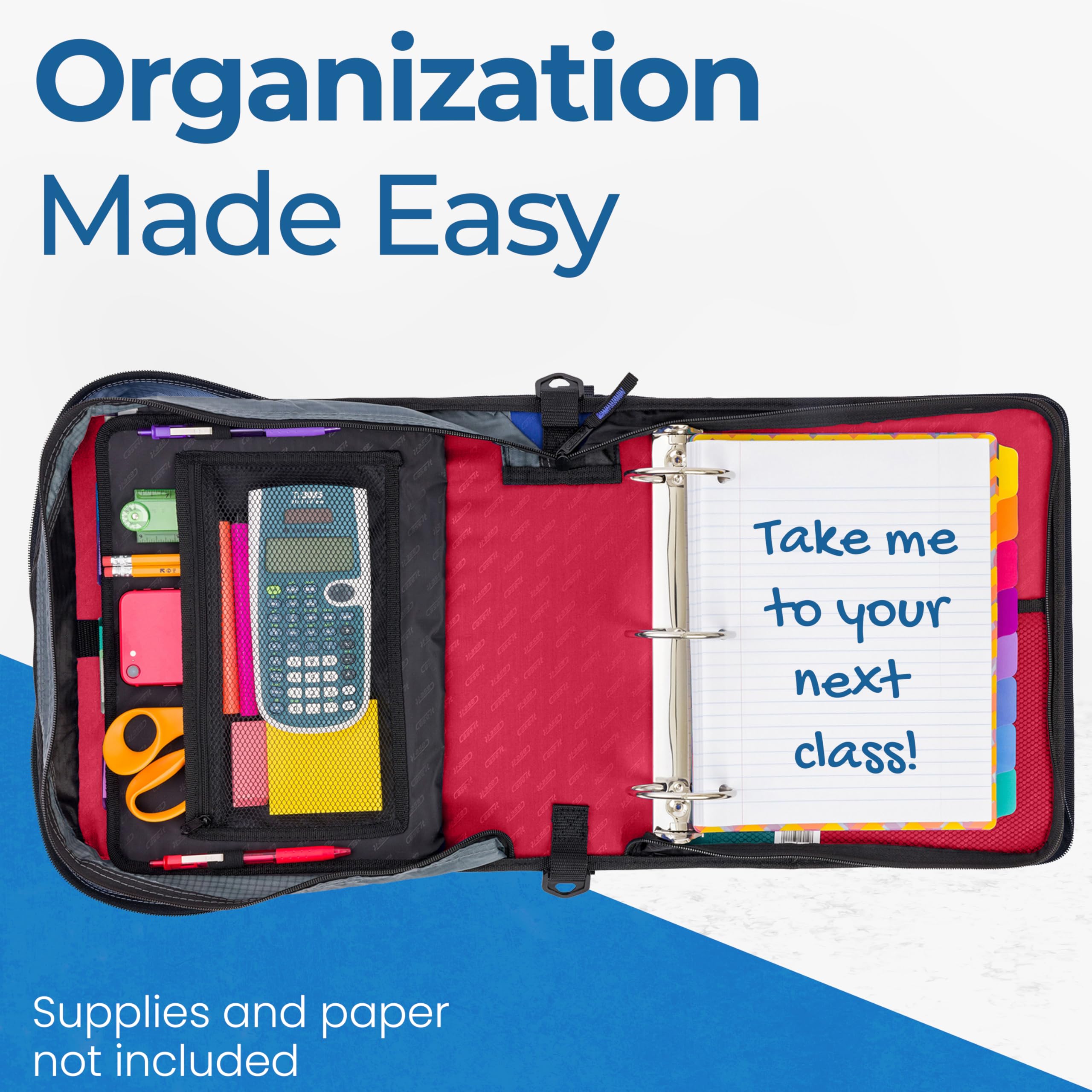 Amazon.com : Case-it Mighty Zip Tab School Zipper Binder | 3-Inch