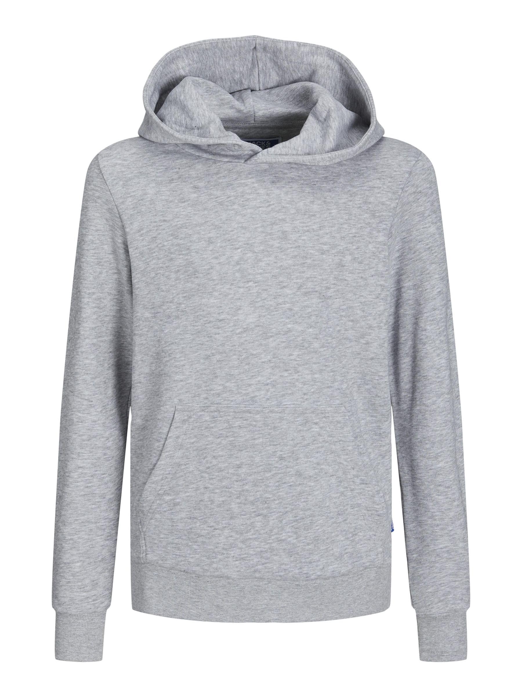 JACK & JONES JUNIOR Boy's Jjebradley Noos Jnr Sweat Hood Sweatshirt, Light Grey Mix, 10 Years