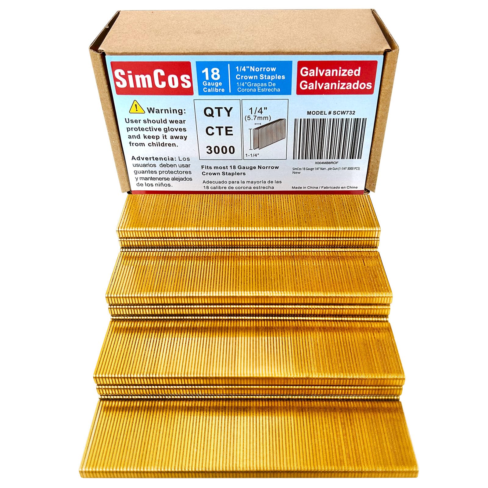 18 Gauge Staples - 1200 Pack, Assorted Sizes -6 18 Gauge Staples - 1200 Pack, Assorted Sizes -6