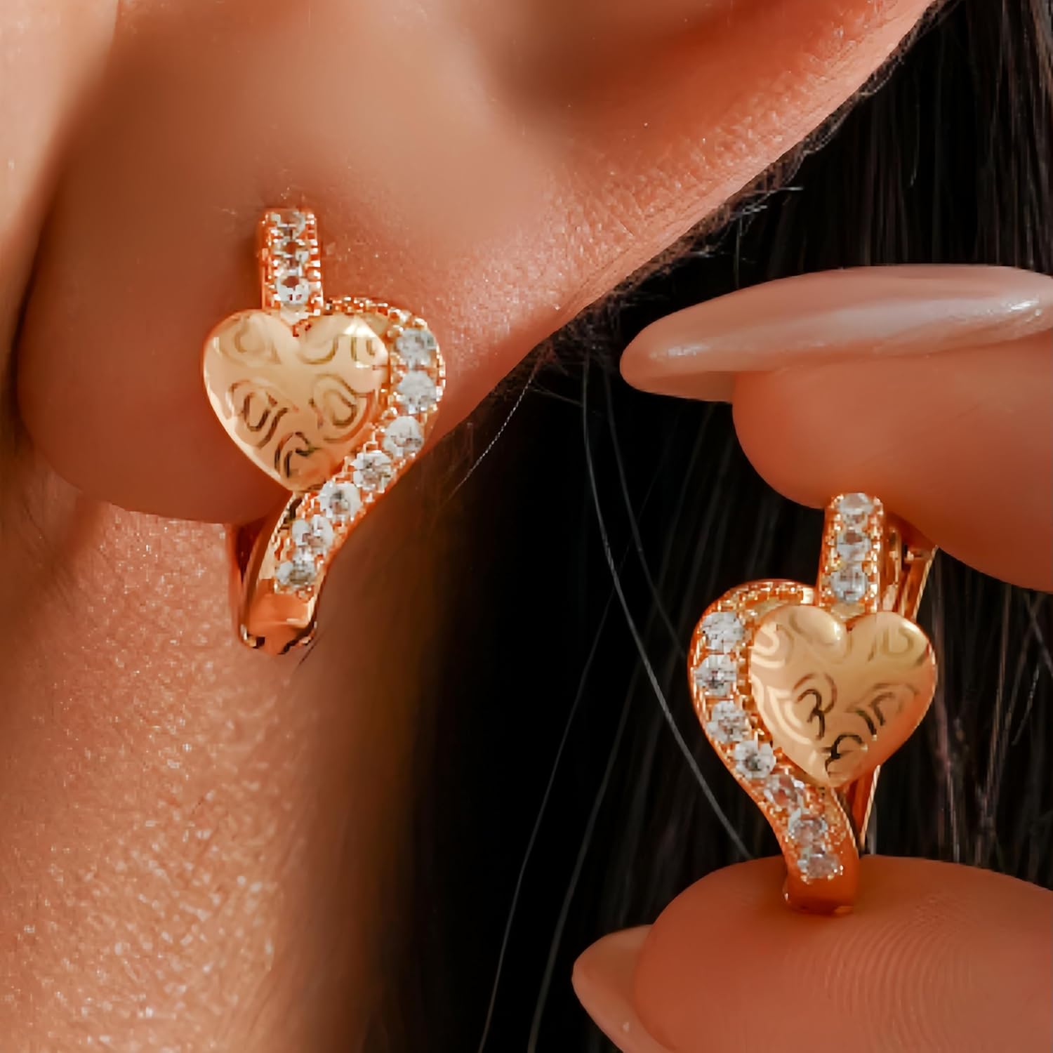 18K Gold Plated Flower Dangle Earrings for Women, Hypoallergenic Cubic Zirconia Earrings, Elegant CZ Drop Earrings, Statement Jewelry Gifts Party Fashion - Image 2