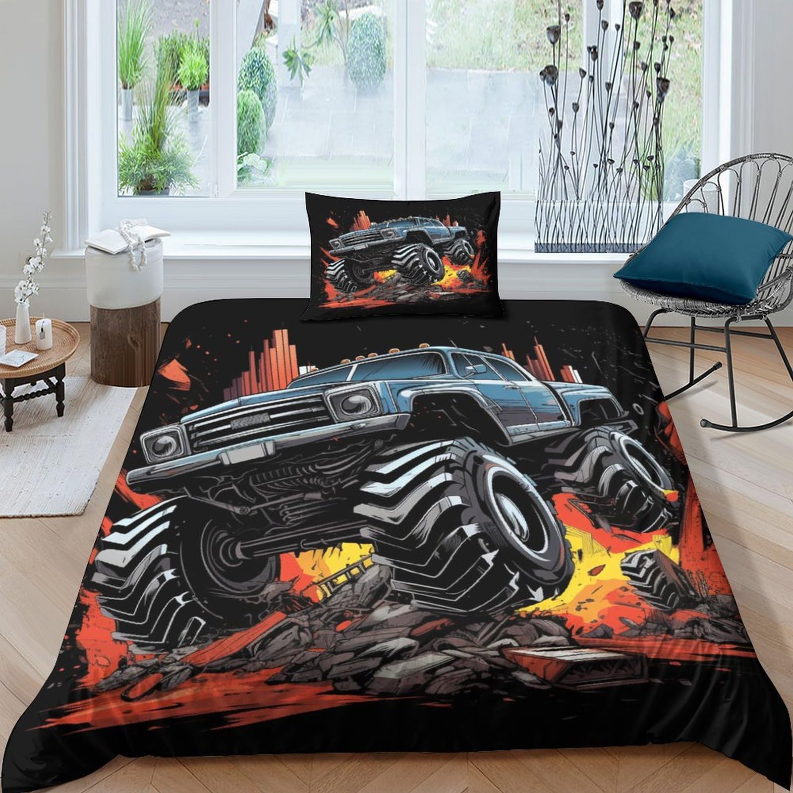Housse de couette 135x200cm respirante et légère en microfibre avec zip résistant